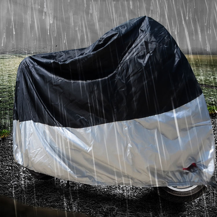 210D Oxford Cloth Motorcycle Electric Car Rainproof Dust-proof Cover, Size: L (Black Silver) - Raincoat by PMC TechLife | Online Shopping South Africa | PMC TechLife | Buy Now Pay Later Mobicred