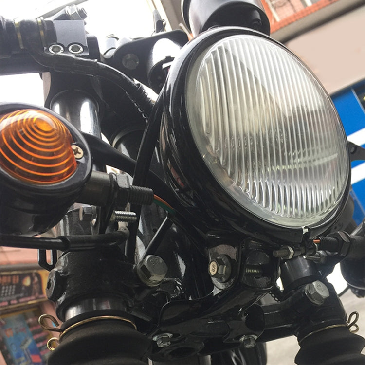 4 inch Motorcycle Black Shell Glass Retro Lamp LED Headlight Modification Accessories(White) - Headlights by PMC TechLife | Online Shopping South Africa | PMC TechLife | Buy Now Pay Later Mobicred