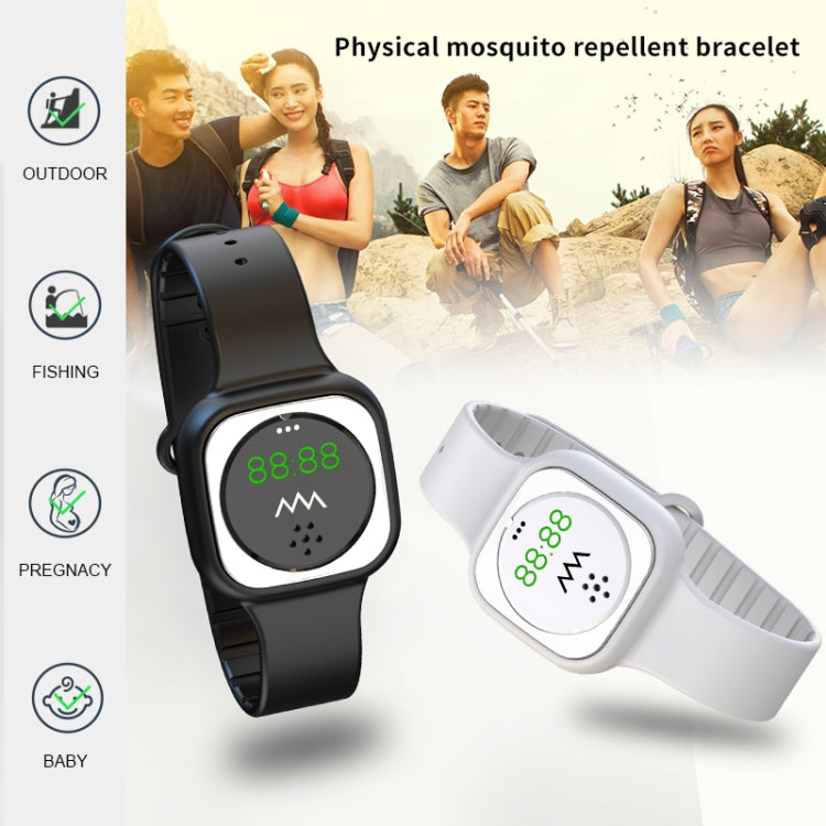 F9 Outdoor Silica Gel Mosquito Repellent Wristband with Clock(White) - Repellent Wristband by PMC TechLife | Online Shopping South Africa | PMC TechLife | Buy Now Pay Later Mobicred