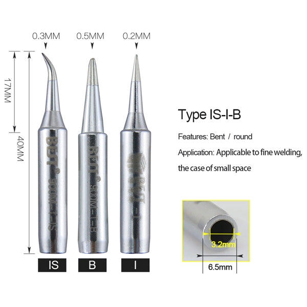BEST Lead Free Series Soldering Tip Welding Contact Head 900M-T-B - Soldering Iron Tip by BEST | Online Shopping South Africa | PMC TechLife | Buy Now Pay Later Mobicred