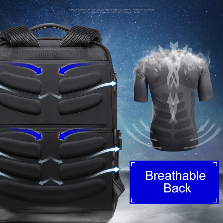 Bopai 851-023911 Top-grain Leather Business Breathable Anti-theft Man Backpack, Size: 28x18x42cm(Black) - free shipping - PMC Jewellery - Order now!