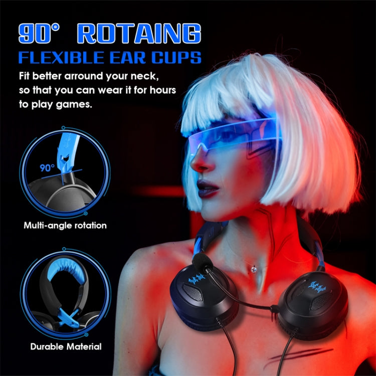 KOTION EACH G3100 Stereo Bass Gaming Headset with Omni-directional Mic,Cable Length: 1.7m(Black+Blue) - free shipping - PMC Jewellery - Order now!
