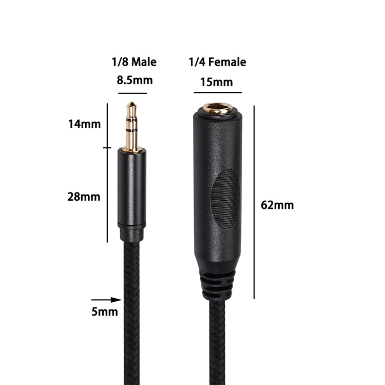 3662B 6.35mm Female to 3.5mm Male Audio Adapter Cable, Length: 1.5m - Aux Cable by PMC TechLife | Online Shopping South Africa | PMC TechLife