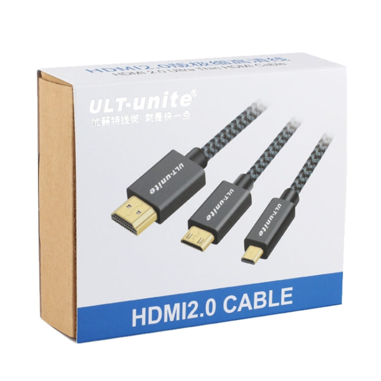 ULT-unite Gold-plated Head HDMI 2.0 Male to Male Nylon Braided Cable, Cable Length: 2m(Black) - free shipping - PMC TechLife - Order now!