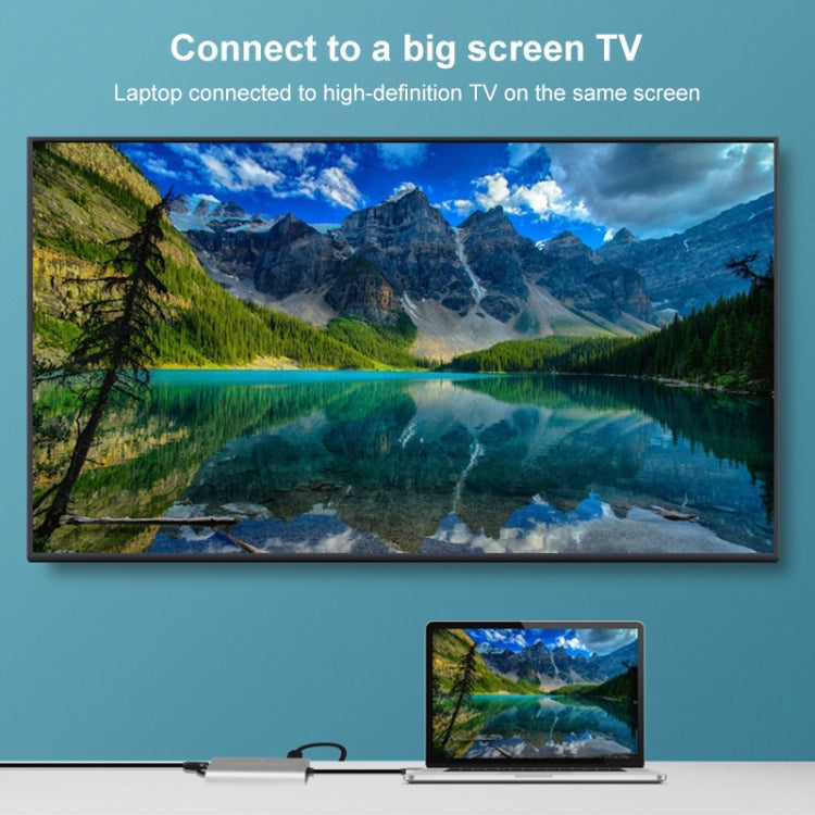 Onten 9591BD 8 in 1 USB-C / Type-C to PD USB-C / Type-C Charging + 100M Ethernet Port + Dual USB 3.0 + HDMI + VGA + SD Card Slot + 3.5mm AUX HUB (Black) - free shipping - PMC Jewellery - Order now!