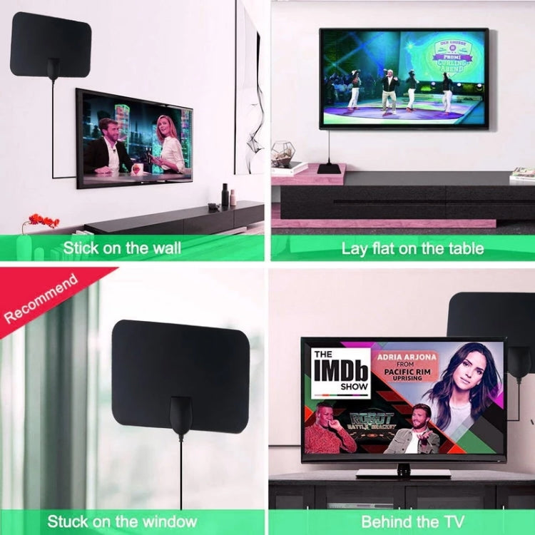 AN-1001 5dBi/25dBi Indoor HDTV Antenna with Dual-side Sticker, VHF170-230/UHF470-862MHz(Black) - DVB-T & Simulation Antenna by PMC TechLife | Online Shopping South Africa | PMC TechLife | Buy Now Pay Later Mobicred