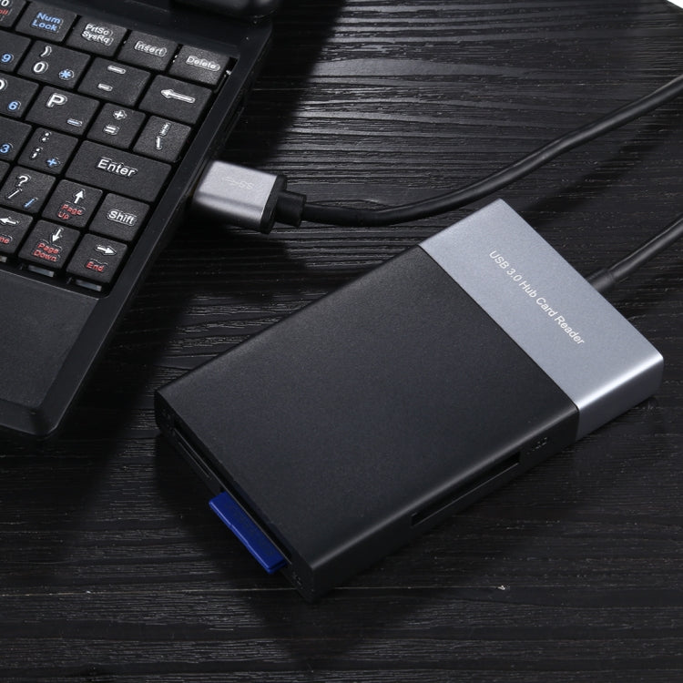 6 In 1 Multi-function Dual USB 3.0 + XQD + CF + TF + SD Card Reader - by PMC Jewellery | Online Shopping South Africa | PMC Jewellery | Buy Now Pay Later Mobicred