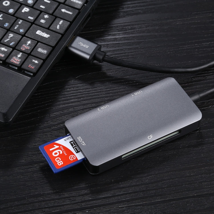 5 In 1 Dual USB 3.0 + CF + TF + SD Multi-function USB 3.0 Card Reader - by PMC Jewellery | Online Shopping South Africa | PMC Jewellery | Buy Now Pay Later Mobicred