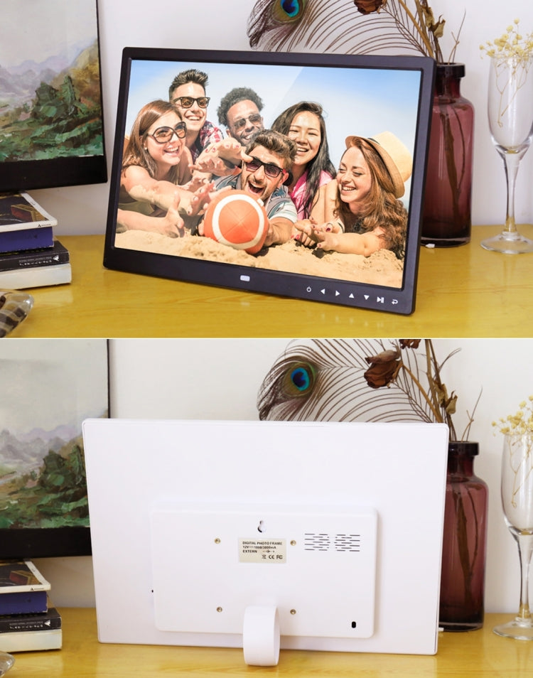 15.0 inch LED Display Digital Photo Frame with Holder / Remote Control, Allwinner, Support USB / SD Card Input / OTG(White) - 11-15 inch by PMC TechLife | Online Shopping South Africa | PMC TechLife | Buy Now Pay Later Mobicred