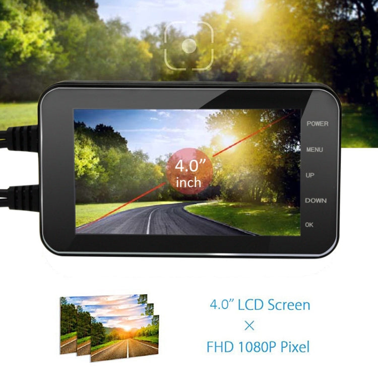 4 inch HD WIFI Dual Lens 1080P Waterproof Motorcycle Driving Recorder - Electrical Instruments by PMC TechLife | Online Shopping South Africa | PMC TechLife | Buy Now Pay Later Mobicred