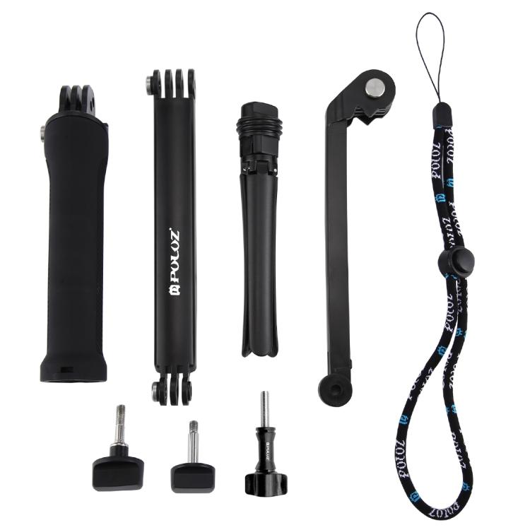 PULUZ 3-Way Grip Foldable Tripod Selfie-stick Extension Monopod for GoPro, Insta360 ONE R, DJI Osmo Action and Other Action Cameras, Length: 20-58cm - free shipping - PMC TechLife - Order now!
