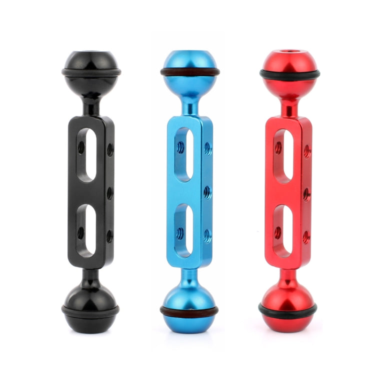 PULUZ 5.1 inch 13cm Aluminum Alloy Dual Balls Arm, Ball Diameter: 25mm(Black) - Diving Accessories by PULUZ | Online Shopping South Africa | PMC TechLife