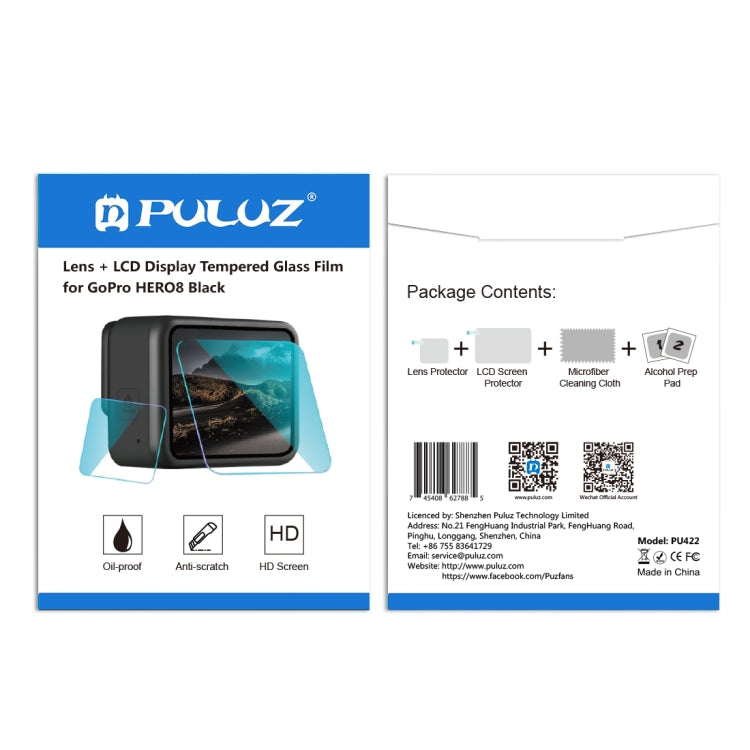 PULUZ for GoPro HERO8 Black Lens + LCD Display 9H 2.5D Tempered Glass Film - Protective Film by PULUZ | Online Shopping South Africa | PMC TechLife | Buy Now Pay Later Mobicred