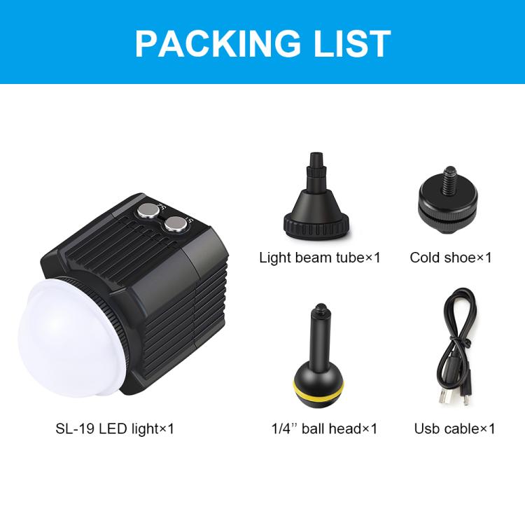 PULUZ 60m Underwater LED Photography Fill Light 7.4V/1100mAh Diving Light for GoPro, Insta360, DJI and Other Action Cameras(Black) - free shipping - PMC TechLife - Order now!