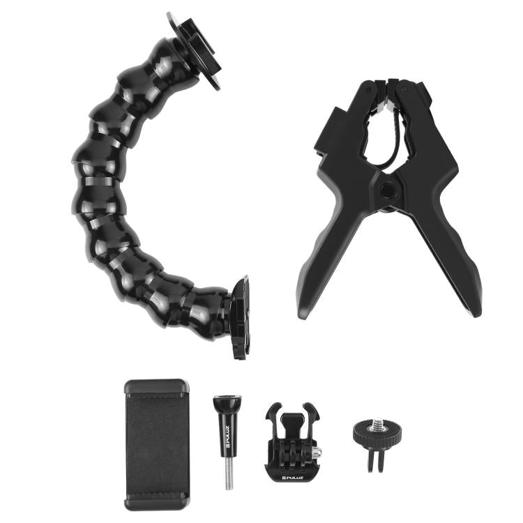 PULUZ Action Sports Cameras Jaws Flex Clamp Mount with Phone Clamp (Black) - free shipping - PMC TechLife - Order now!
