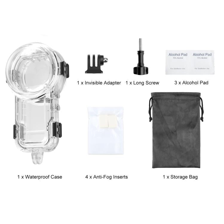 For Insta360 X5 PULUZ 60m Waterproof Sealed Diving Case (Transparent) - free shipping - PMC TechLife - Order now!