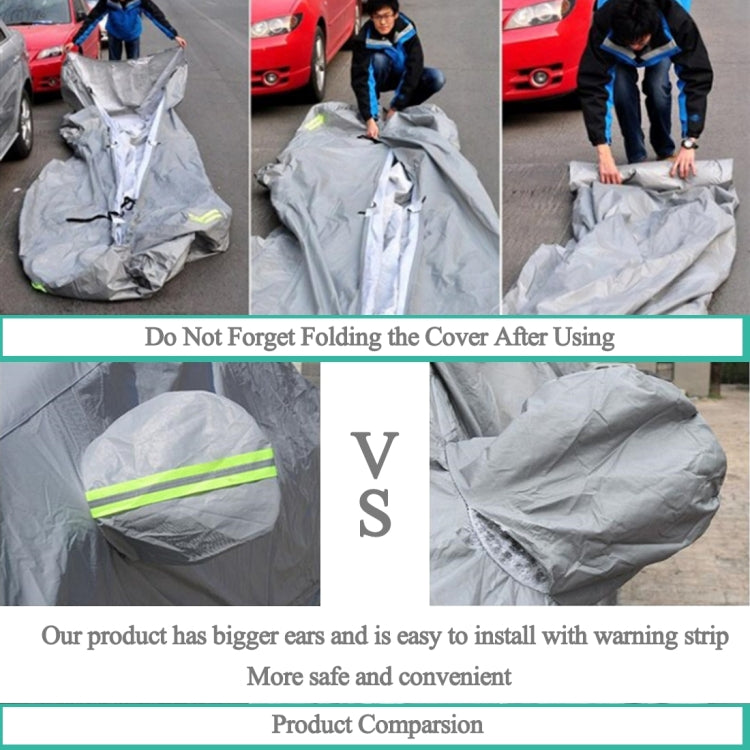 PEVA Anti-Dust Waterproof Sunproof Hatchback Car Cover with Warning Strips, Fits Cars up to 4.1m(160 inch) in Length - PE Material by PMC TechLife | Online Shopping South Africa | PMC TechLife | Buy Now Pay Later Mobicred