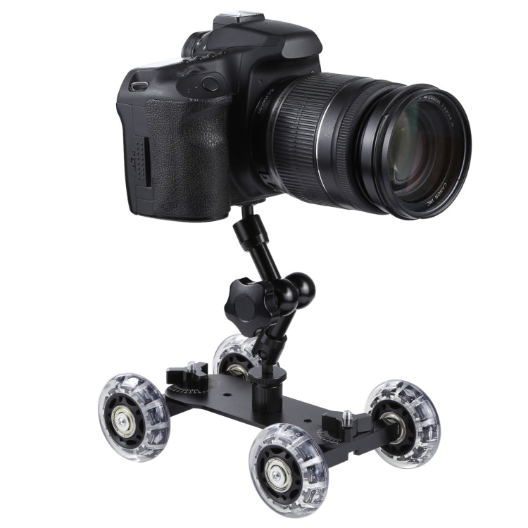 Floor Table Video Slider Track Dolly Car for DSLR Camera(Black) - free shipping - PMC TechLife - Order now!