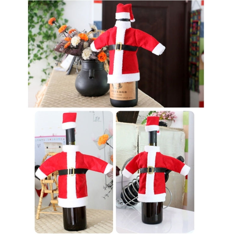Christmas Dinner Table Santa Decoration Cloth Plush Champagne Wine Bottle Bags Sets - Christmas Gift Bags & Boxes by PMC TechLife | Online Shopping South Africa | PMC TechLife | Buy Now Pay Later Mobicred
