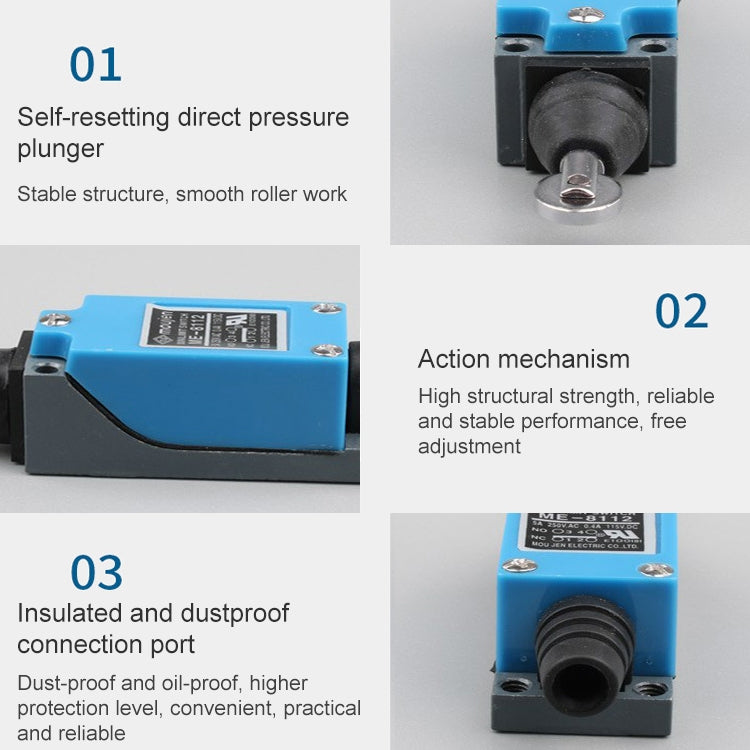 ME-8122 Parallel Roller Plunger Actuator Mini Limit Switch(Blue) - Coating Thickness Gauge by PMC TechLife | Online Shopping South Africa | PMC TechLife