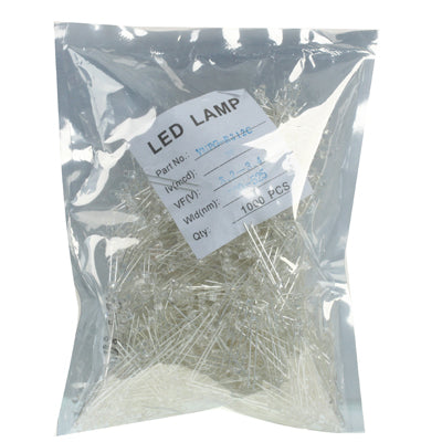 1000pcs 5mm White Light Water Clear LED Lamp (1000pcs in one packaging, the price is for 1000pcs)(White Light) - free shipping - PMc TechLife - Order now!