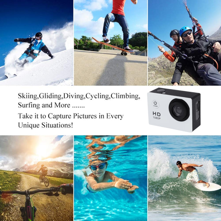 SJ4000 Full HD 1080P 2.0 inch LCD Sports Camcorder DV with Waterproof Case, Generalplus 6624, 30m Depth Waterproof(White) - Sports Camera by PMC TechLife | Online Shopping South Africa | PMC TechLife | Buy Now Pay Later Mobicred