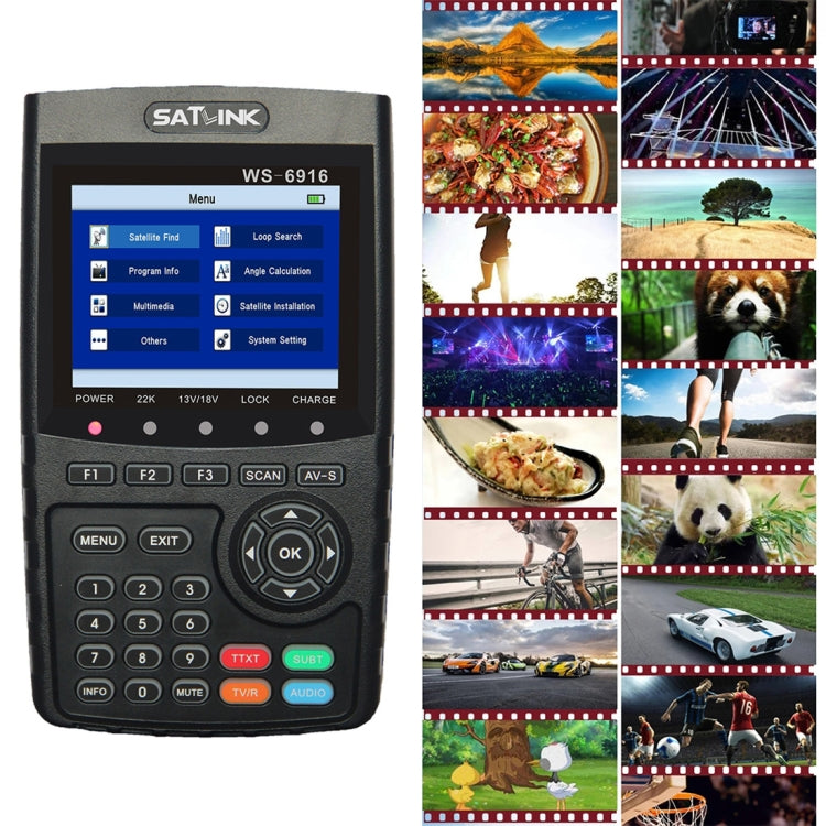 SATLINK WS6916 Digital Satellite Signal Finder Meter, 3.5 inch TFT LCD Screen, Support DVB-S / S2, MPEG-2 / MPEG-4(EU Plug) - Satellite Finder by PMC TechLife | Online Shopping South Africa | PMC TechLife | Buy Now Pay Later Mobicred