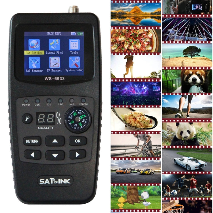 SATLINK WS6933 Portable Digital Satellite Finder Meter, 2.1 inch LCD Colour Screen, DVB-S2/S Signal Pointer(UK Plug) - Satellite Finder by PMC TechLife | Online Shopping South Africa | PMC TechLife | Buy Now Pay Later Mobicred
