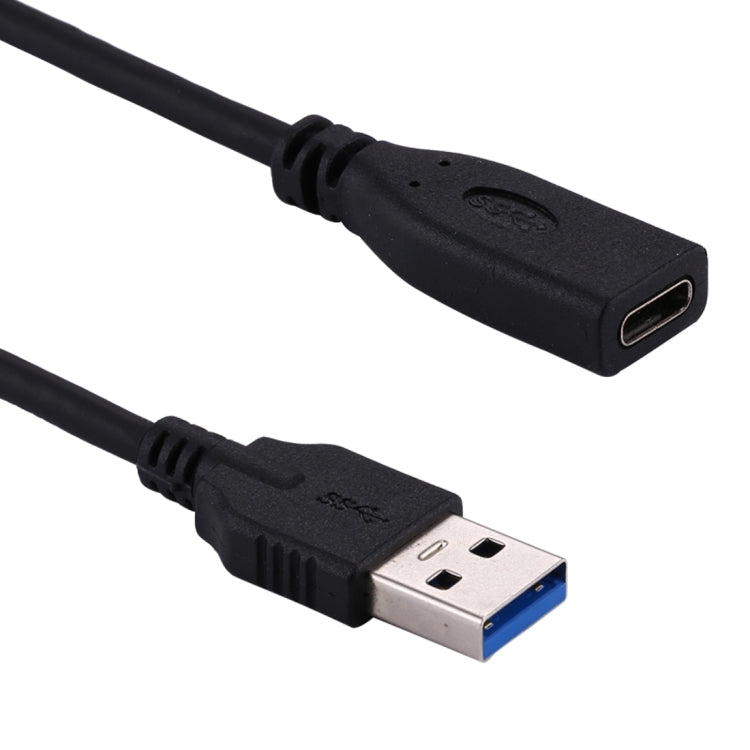 USB 3.0 Male to USB-C / Type-C 3.1 Female Adapter Cable, Cable Length: About 20cm(Black) - USB-C & Type-C Cable by PMC TechLife | Online Shopping South Africa | PMC TechLife | Buy Now Pay Later Mobicred