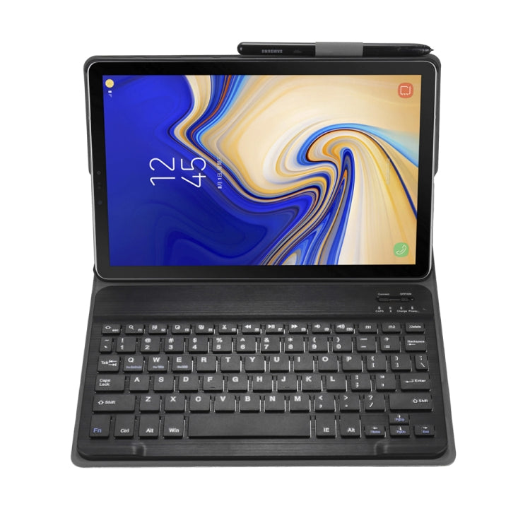 A720 Bluetooth 3.0 Ultra-thin Detachable Bluetooth Keyboard Leather Tablet Case + Leather Tablet Case for Samsung Galaxy Tab S5e T720, with Pen Slot & Holder(Black) - Samsung Keyboard by PMC TechLife | Online Shopping South Africa | PMC TechLife