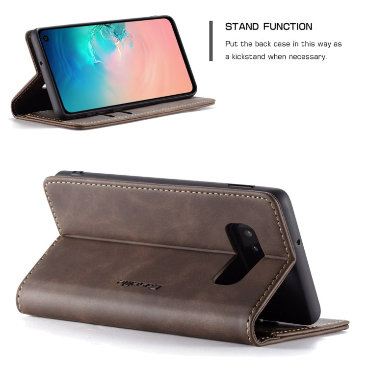 CaseMe-013 Multifunctional Retro Frosted Horizontal Flip Leather Case for Galaxy S10 E, with Card Slot & Holder & Wallet (Coffee) - free shipping - PMC Jewellery - Order now!