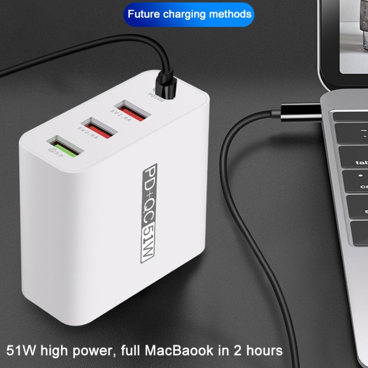 WLX-A6 4 Ports Quick Charging USB Travel Charger Power Adapter, AU Plug - USB Charger by PMC Jewellery | Online Shopping South Africa | PMC Jewellery | Buy Now Pay Later Mobicred