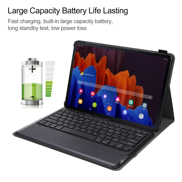 A970 Detachable Bluetooth Keyboard Ultrathin Horizontal Flip Leather Tablet Case for Samsung Galaxy Tab S7 FE T730 / T736 / S7+ T970 / T975 / T976(Black) - Samsung Keyboard by PMC TechLife | Online Shopping South Africa | PMC TechLife | Buy Now Pay Later Mobicred
