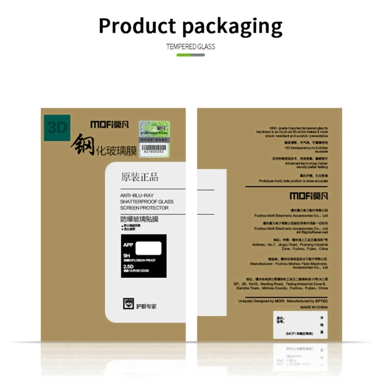 For Samsung Galaxy A03s 166mm MOFI 9H 3D Explosion-proof Curved Screen Tempered Glass Film (Black) - Galaxy Tempered Glass by MOFI | Online Shopping South Africa | PMC TechLife