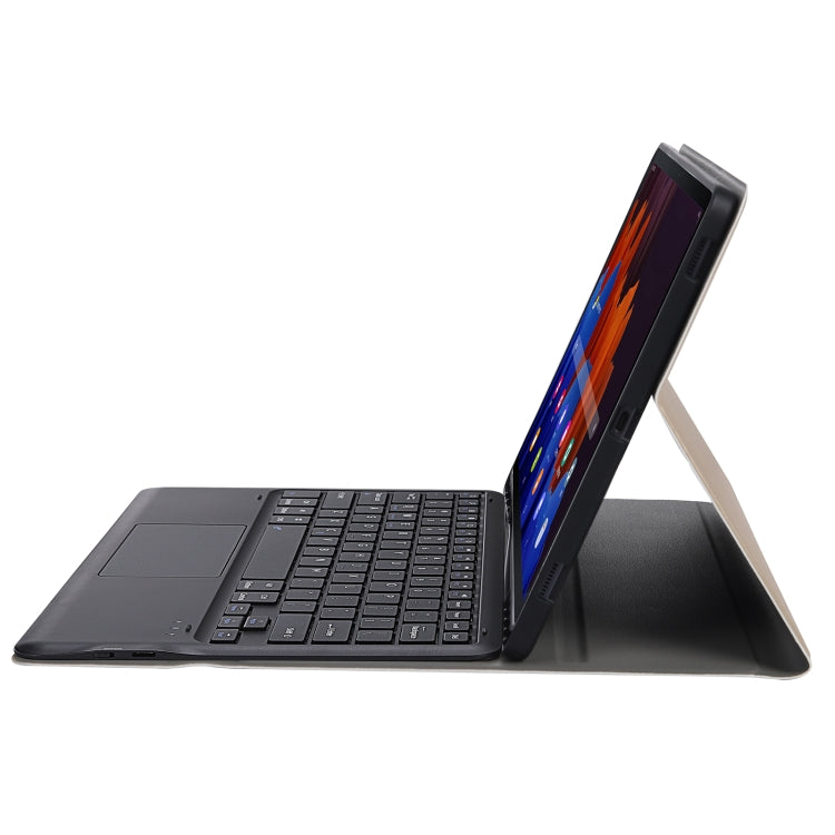 A970B-A Splittable Bluetooth Keyboard Leather Tablet Case for Samsung Galaxy Tab S7 FE T730 T736 & S7+ T970 T975, with Touchpad & Pen Slot & & Holder (Gold) - Samsung Keyboard by PMC TechLife | Online Shopping South Africa | PMC TechLife