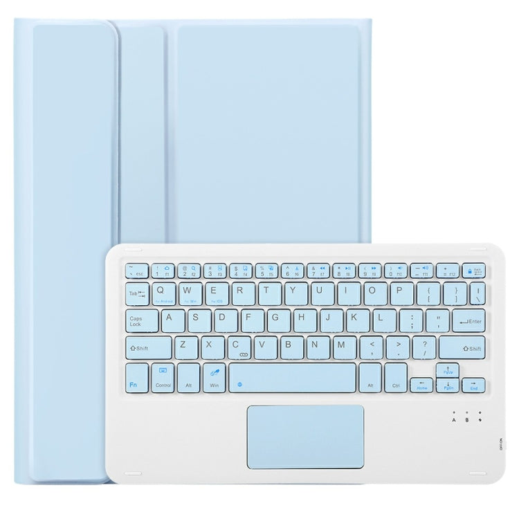 For iPad 10th Gen 10.9 2022 A10B-A Lambskin Texture Bluetooth Touch Keyboard Leather Tablet Case with Pen Slot (Baby Blue) - Universal by PMC TechLife | Online Shopping South Africa | PMC TechLife