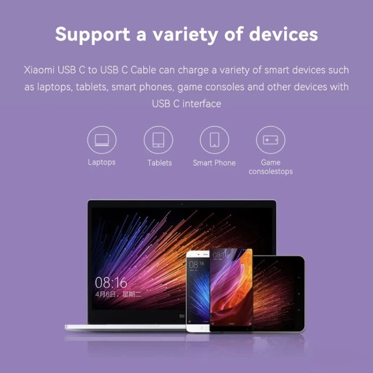 Original Xiaomi 5A USB-C / Type-C to USB-C / Type-C Fast Charging Data Cable, Length: 1.5m - free shipping - PMC TechLife - Order now!