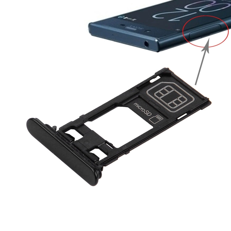 SIM Card Tray + Micro SD Card Tray for Sony Xperia XZ (Single SIM Version)(Black) - free shipping - PMC TechLife - Order now!