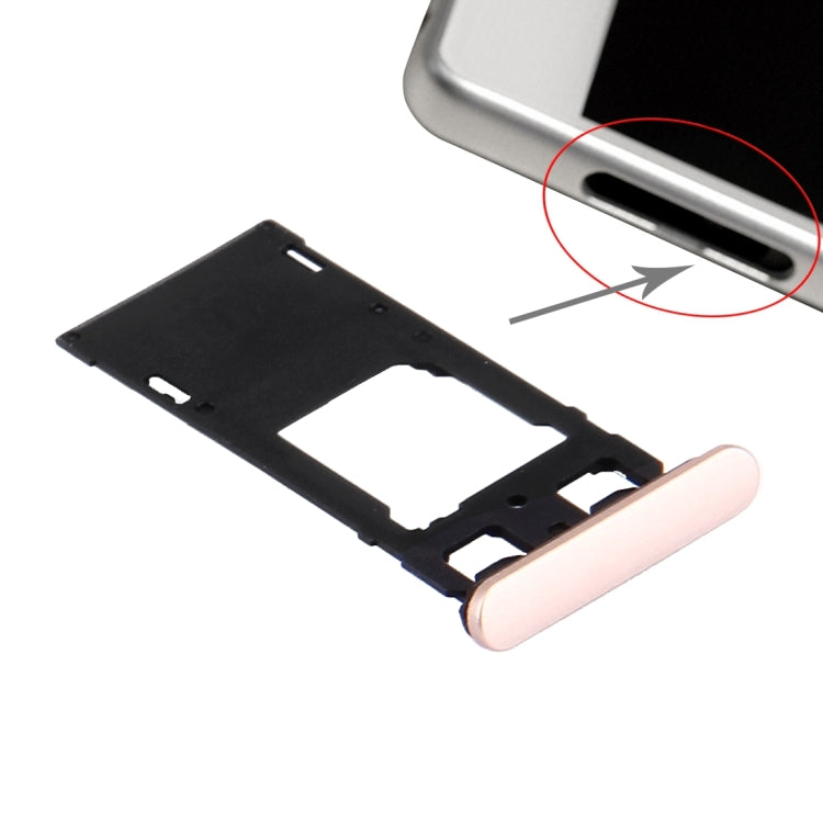 SIM Card Tray + Micro SD / SIM Card Tray + Card Slot Port Dust Plug for Sony Xperia X (Dual SIM Version)(Rose Gold) - Card Tray by PMc TechLife | Online Shopping South Africa | PMc TechLife | Buy Now Pay Later Mobicred
