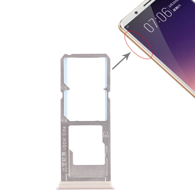 For Vivo Y79 2 x SIM Card Tray + Micro SD Card Tray (Gold) - Card Socket by PMc TechLife | Online Shopping South Africa | PMc TechLife | Buy Now Pay Later Mobicred