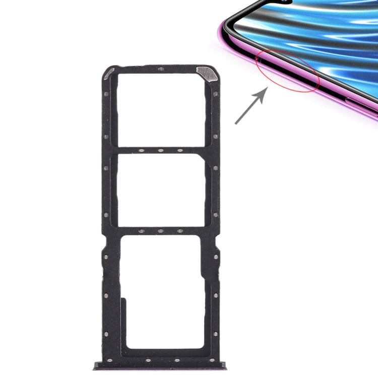 For OPPO A7x / F9 / F9 Pro / Realme 2 Pro 2 x SIM Card Tray + Micro SD Card Tray (Purple) - Card Socket by PMc TechLife | Online Shopping South Africa | PMc TechLife | Buy Now Pay Later Mobicred