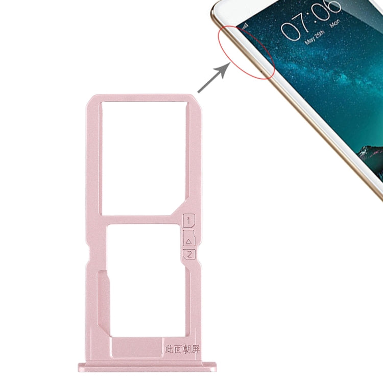 For Vivo V3Max SIM Card Tray + SIM Card Tray / Micro SD Card Tray (Rose Gold) - Card Socket by PMc TechLife | Online Shopping South Africa | PMc TechLife | Buy Now Pay Later Mobicred