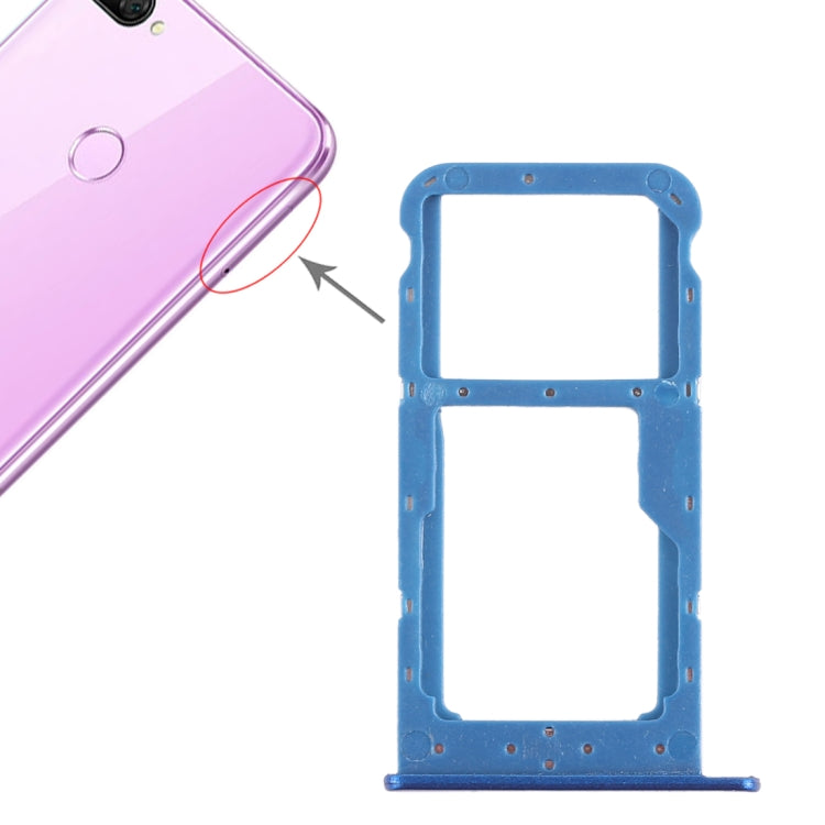 SIM Card Tray + SIM Card Tray / Micro SD Card Tray for Huawei Honor 9i (Blue) - free shipping - PMc TechLife - Order now!