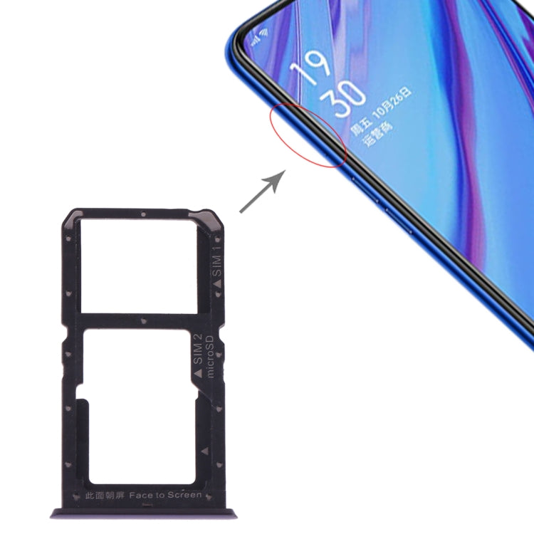 For OPPO A9 SIM Card Tray + SIM Card / Micro SD Card (Blue) - Card Tray by PMc TechLife | Online Shopping South Africa | PMc TechLife | Buy Now Pay Later Mobicred