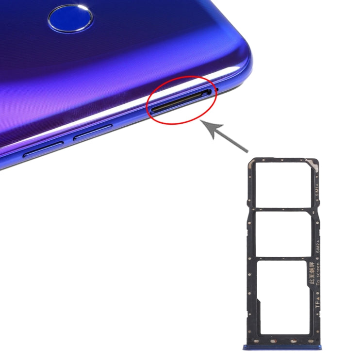 For OPPO Realme 3 Pro / Realme X Lite SIM Card Tray + SIM Card Tray + Micro SD Card Tray (Blue) - Card Socket by PMc TechLife | Online Shopping South Africa | PMc TechLife | Buy Now Pay Later Mobicred
