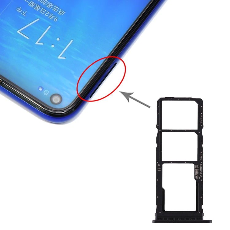 SIM Card Tray + SIM Card Tray + Micro SD Card Tray for Huawei Honor Play 3 (Black) - Card Socket by PMc TechLife | Online Shopping South Africa | PMc TechLife | Buy Now Pay Later Mobicred