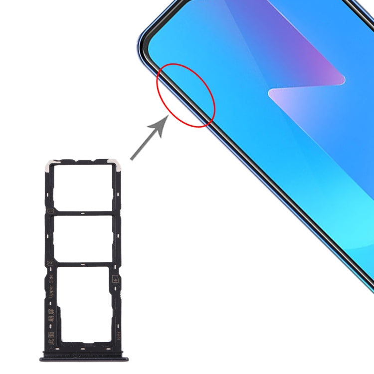 For Vivo U3x / U10 SIM Card Tray + SIM Card Tray + Micro SD Card Tray (Black) - Card Socket by PMc TechLife | Online Shopping South Africa | PMc TechLife | Buy Now Pay Later Mobicred