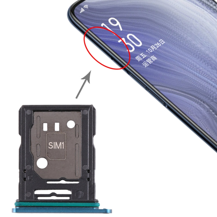 For OPPO Reno 10x zoom SIM Card Tray + SIM Card Tray / Micro SD Card Tray (Blue) - free shipping - PMc TechLife - Order now!