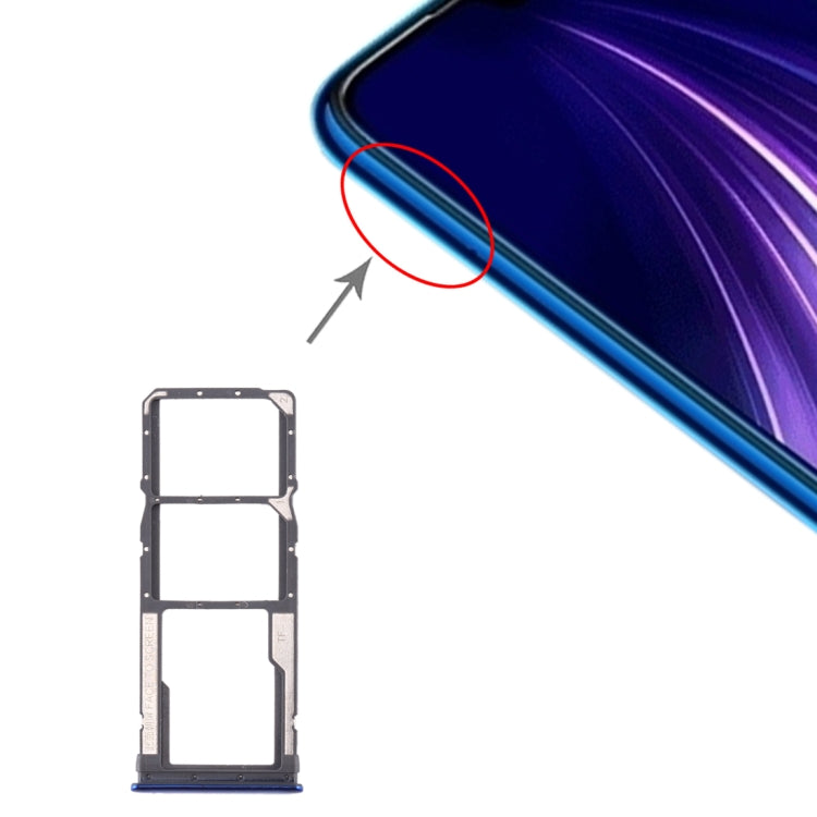 SIM Card Tray + SIM Card Tray + Micro SD Card Tray for Xiaomi Redmi Note 8 (Blue) - Card Tray by PMc TechLife | Online Shopping South Africa | PMc TechLife | Buy Now Pay Later Mobicred