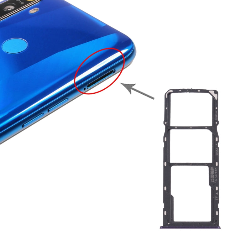 For OPPO Realme 5 SIM Card Tray + SIM Card Tray + Micro SD Card Tray (Purple) - free shipping - PMC TechLife - Order now!